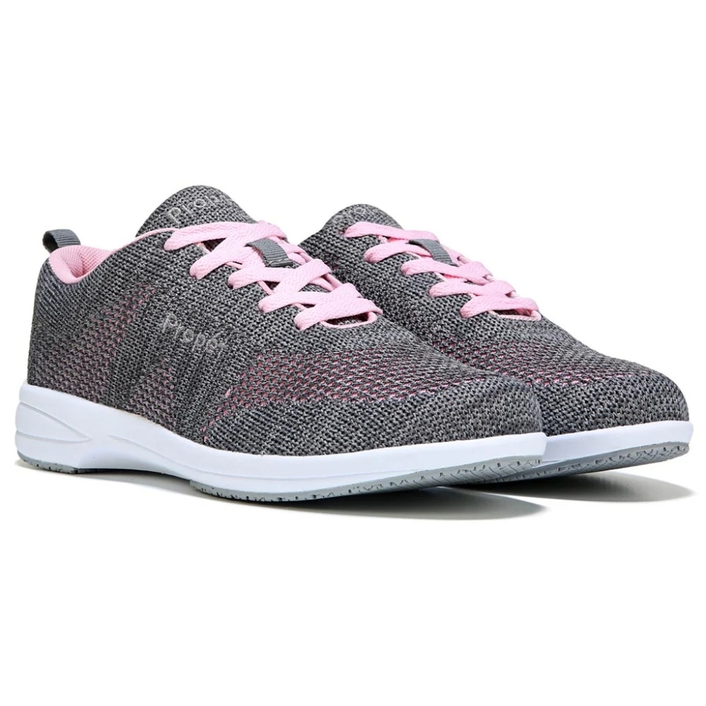 WOMEN'S PROPET EVOLUTION SLIP RESISTANT SNEAKERS 9.5 Wide Grey & Pink